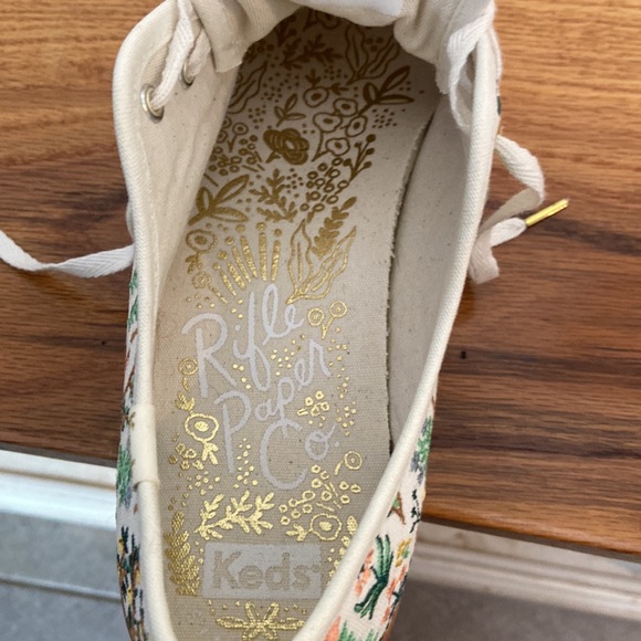 KEDS Menagerie Embroidered Triple Kick Sneaker Rifle Paper Co Women’s Size 8 1/2 - Picture 11 of 13